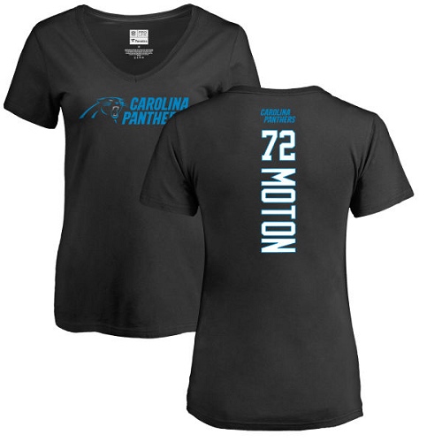 Carolina Panthers Black Women Taylor Moton Backer NFL Football #72 T Shirt